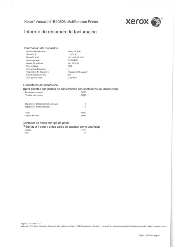 Equipo Multifunción Xerox Versalink B405 (9876) - Imagen 5