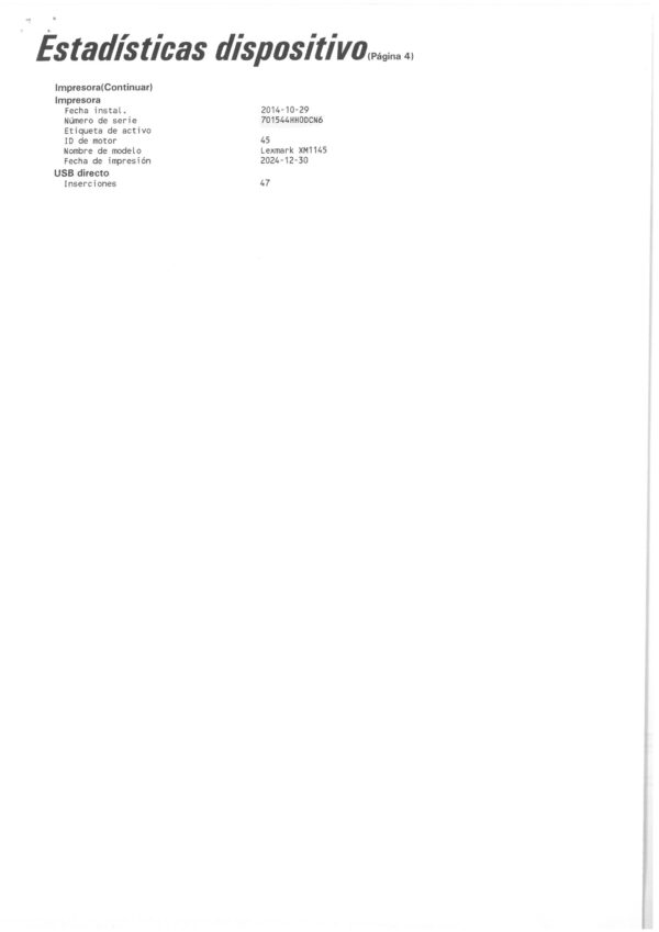 Equipo multifunción Lexmark XM1145 Usado (DCN6) - Imagen 7